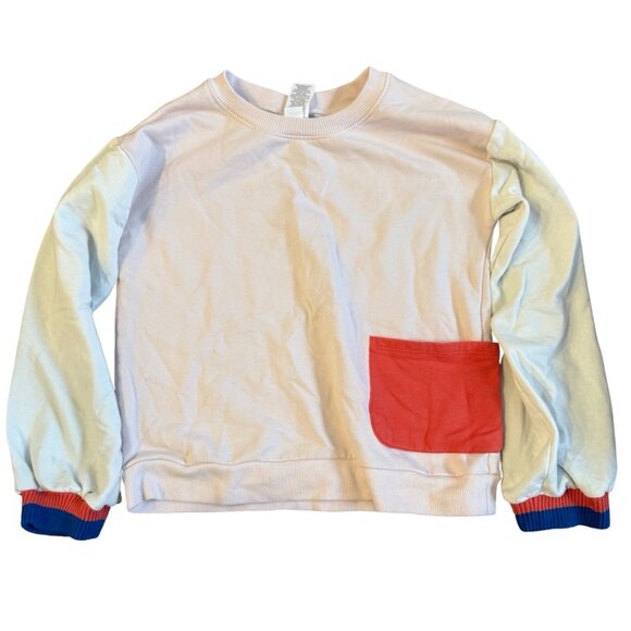 Open Edit Colorblock Crewneck Sweatshirt - Size 8 - Picture 1 of 4